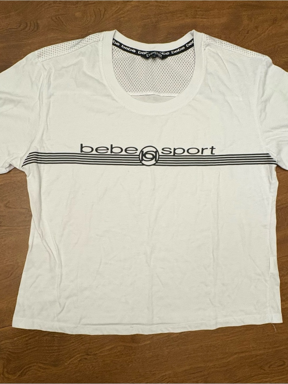 bebe sport White Short Sleeve Graphic Crew Tee